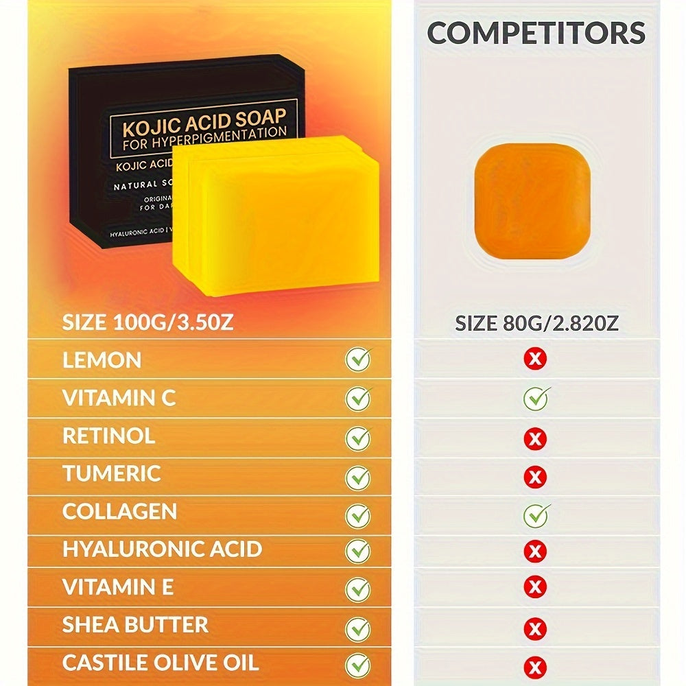 Kojic Acid Handmade Soap, Bath Soap, 2-Pack, Deep Cleansing, Brightening, Improves Roughness, Facial Cleansing, Oil Control,, Essential Oil Soap