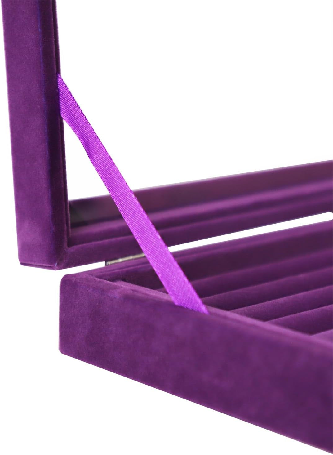 Jewelry Box Rings Organizer Tray 7 Slots Velvet Jewelry Earring Storage Box With