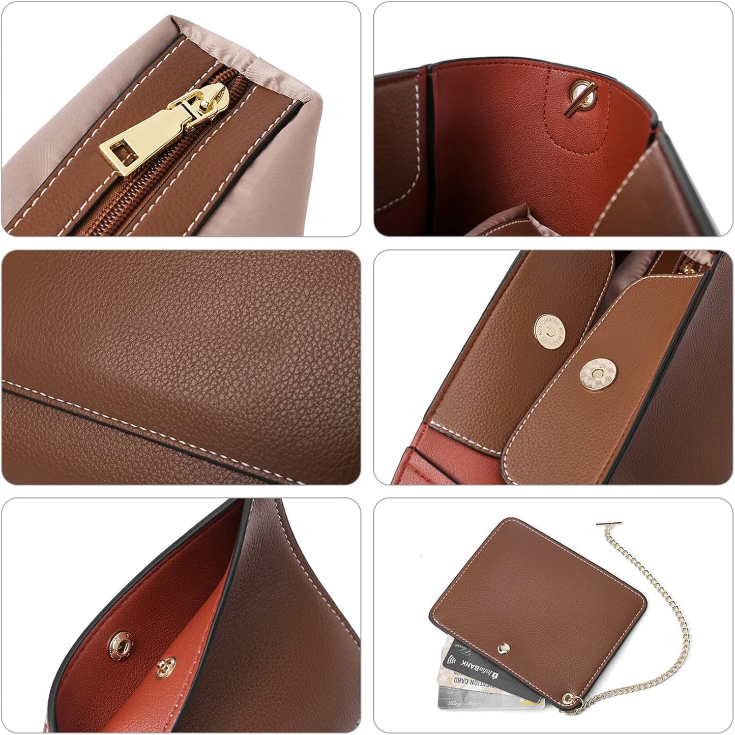 BROMEN Hobo Bags for Women Designer Handbags Vegan Leather Bucket Purse Shoulder Crossbody Bag (Z-Brown)