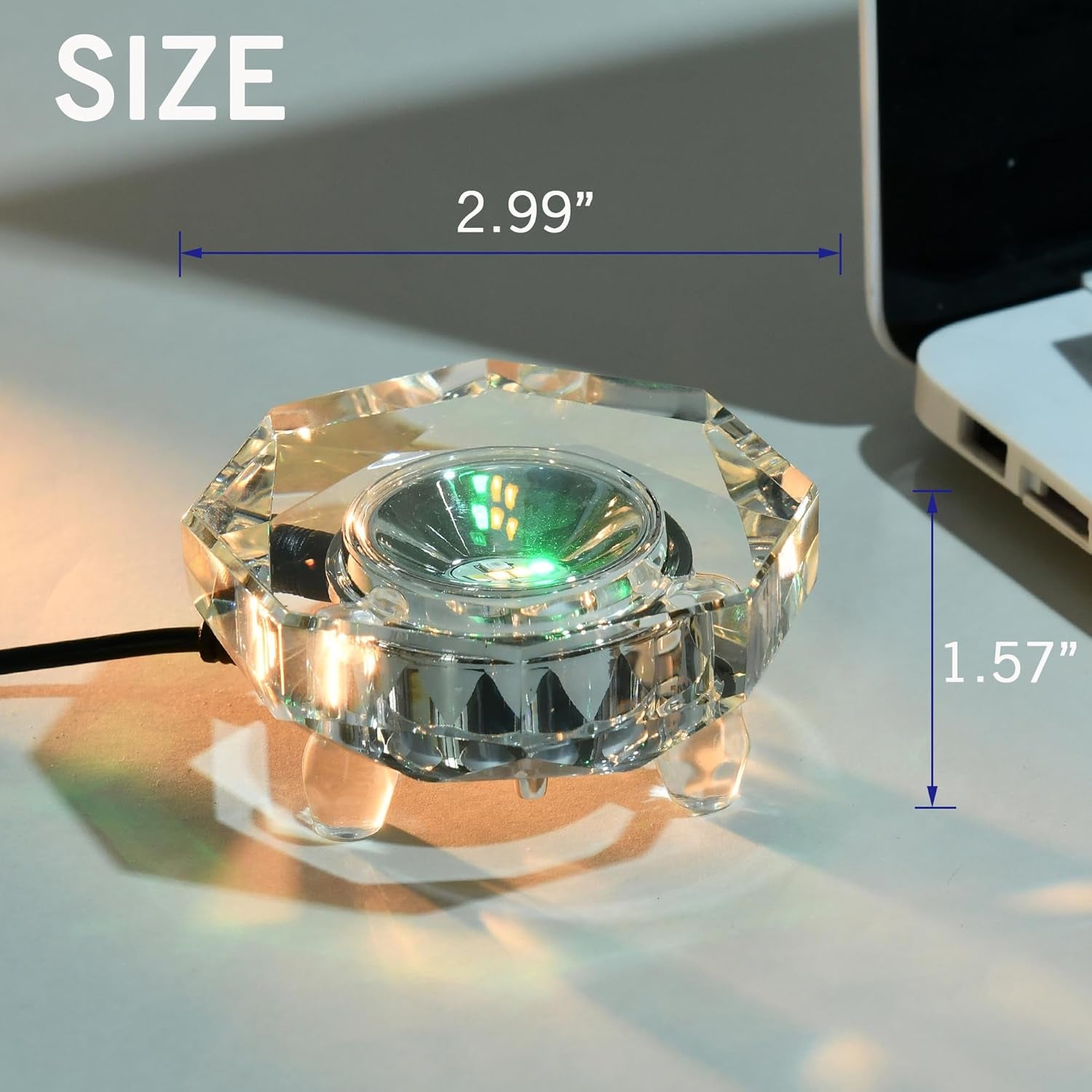 IFOLAINA Crystal LED Light Base Multicolor Changing Pedestal Color Show Stand Lighted Display Plate AC Power for 3D Glass Art Octagon Light Base