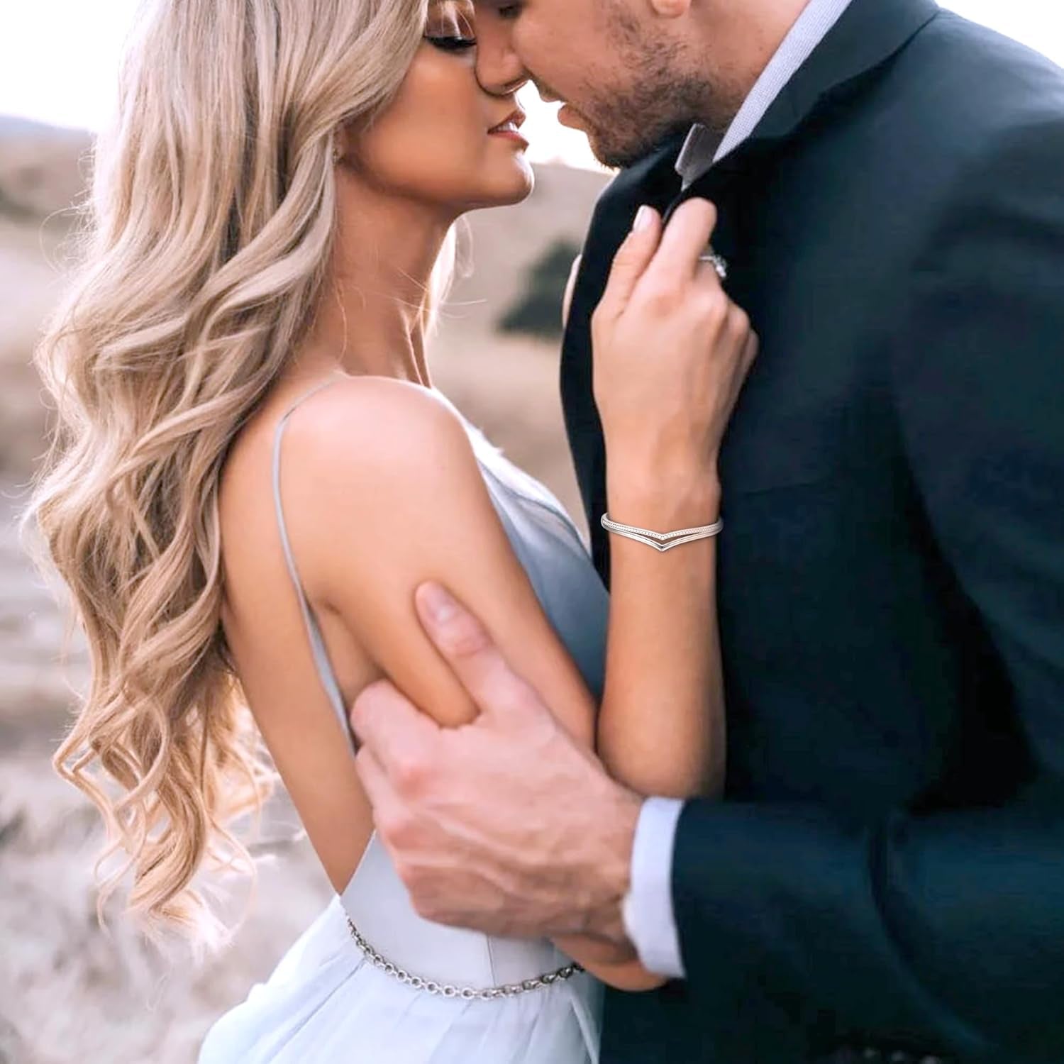 Praelinos Minimalistic Bracelets for Women White/Rose Gold Plated Charm Silver Tone Bracelet 5A Cubic Zirconia Jewelry Christmas Birthday Valentine Mother'S Day Gifts for Mom Women Wife Her