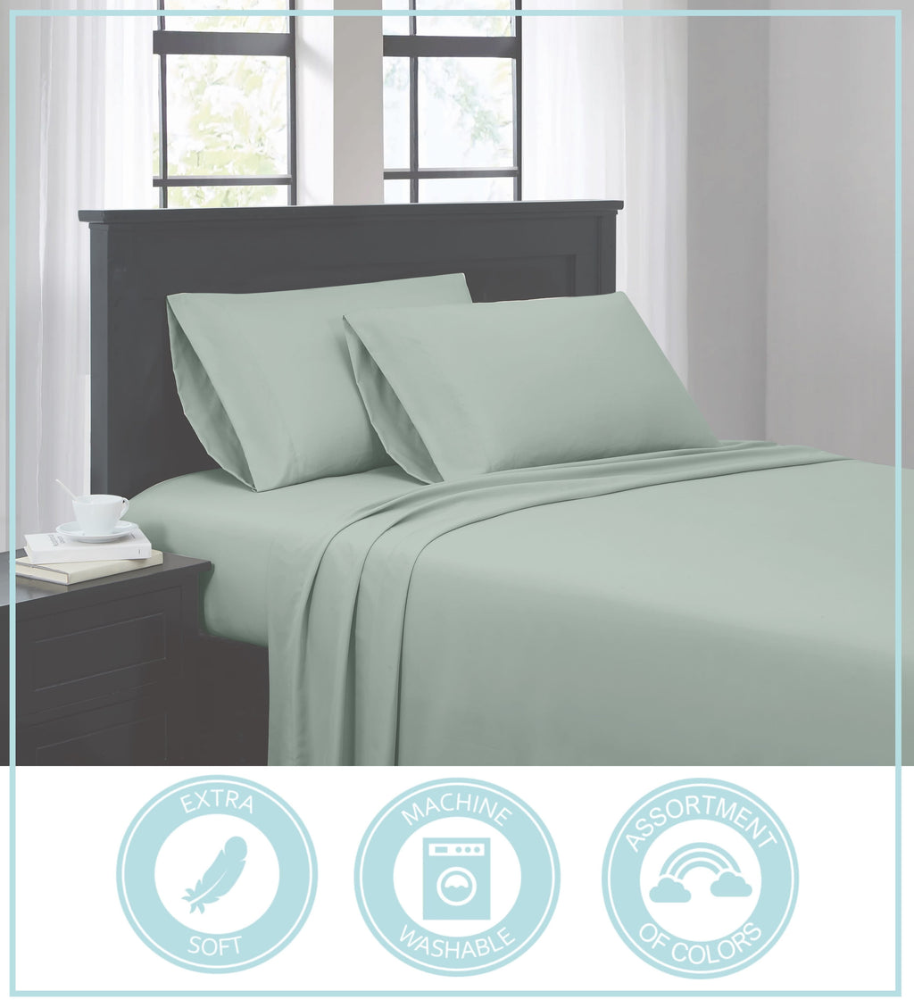 Everyday Solid Microfiber 100% Microfiber Polyester Deep Pocket White 3-Piece Twin, All Season, Adult Size, OEKO-TEX Certified