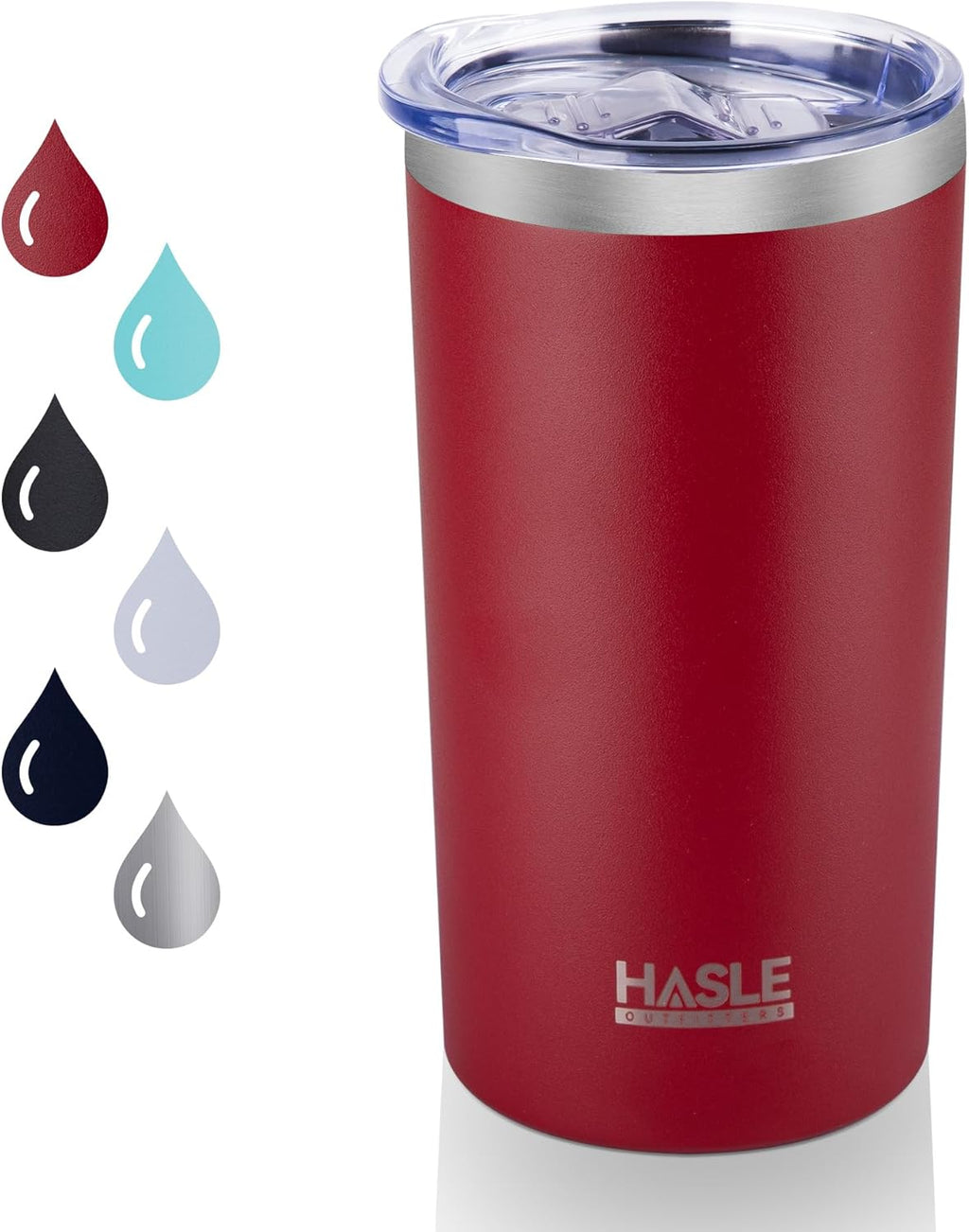HASLE OUTFITTERS 20 Oz Skinny Tumblers Bulk Set, Stainless Steel Insulated Slim Tumblers with Lids Travel Water Cups(Stainless Steel, 8)