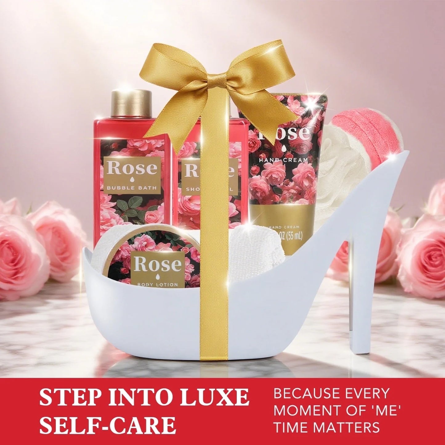 Gift Sets for Women, 8 Pcs Christmas Luxury Rose Birthday Holiday Gift Baskets for Her