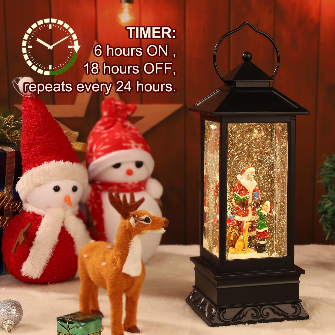 Snow Globe Christmas Decorations Musical Snow Globe Lantern, Christmas Table Lantern Caroler Lighted Water Lanterns USB & Battery Operated, Christma Decor Indoor and Xmas Gifts