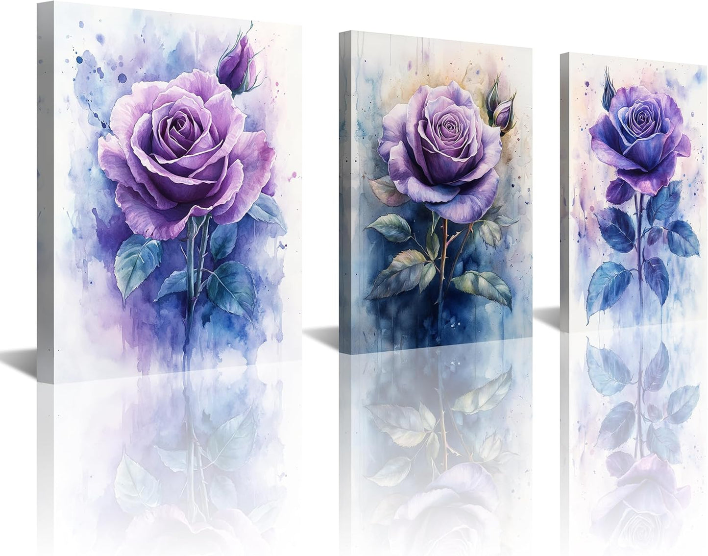 NAN Wind Canvas Print 3 Pcs Black and White Red Rose Canvas Art Painting Abstract Wall Art Decorations Flower Picture on Canvas for Home Decor Stretched and Framed (16X16Inchx3Pcs, A-Rose)