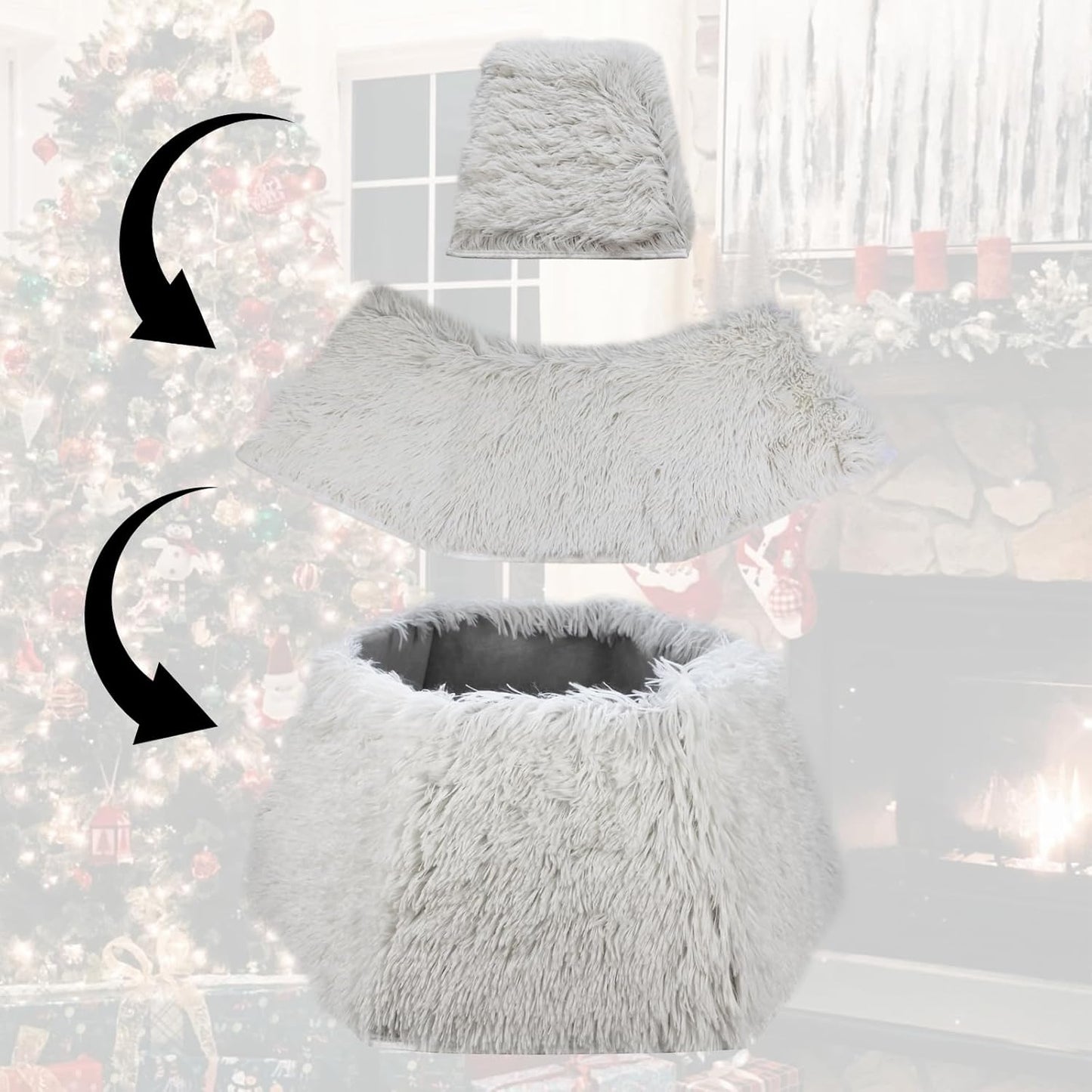 SHENG HONG 22 Inch Christmas Tree Collar Christmas Tree Skirts Tree Ring Christmas Decorations for Party Holiday Home Decoration