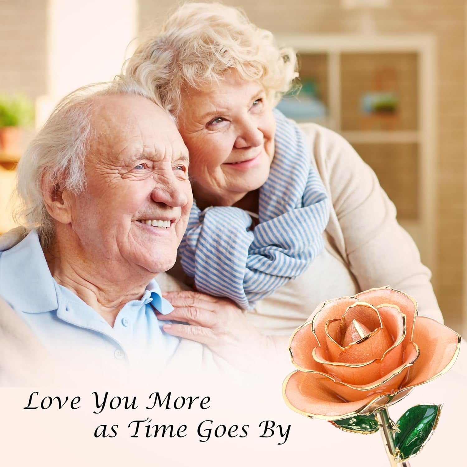 Sinvitron Gold Dipped Infinity Rose Forever Flower Decor, Resin Preserved Real Rose Birthday Gift for Women, Anniversary Present for Mom (Pink)