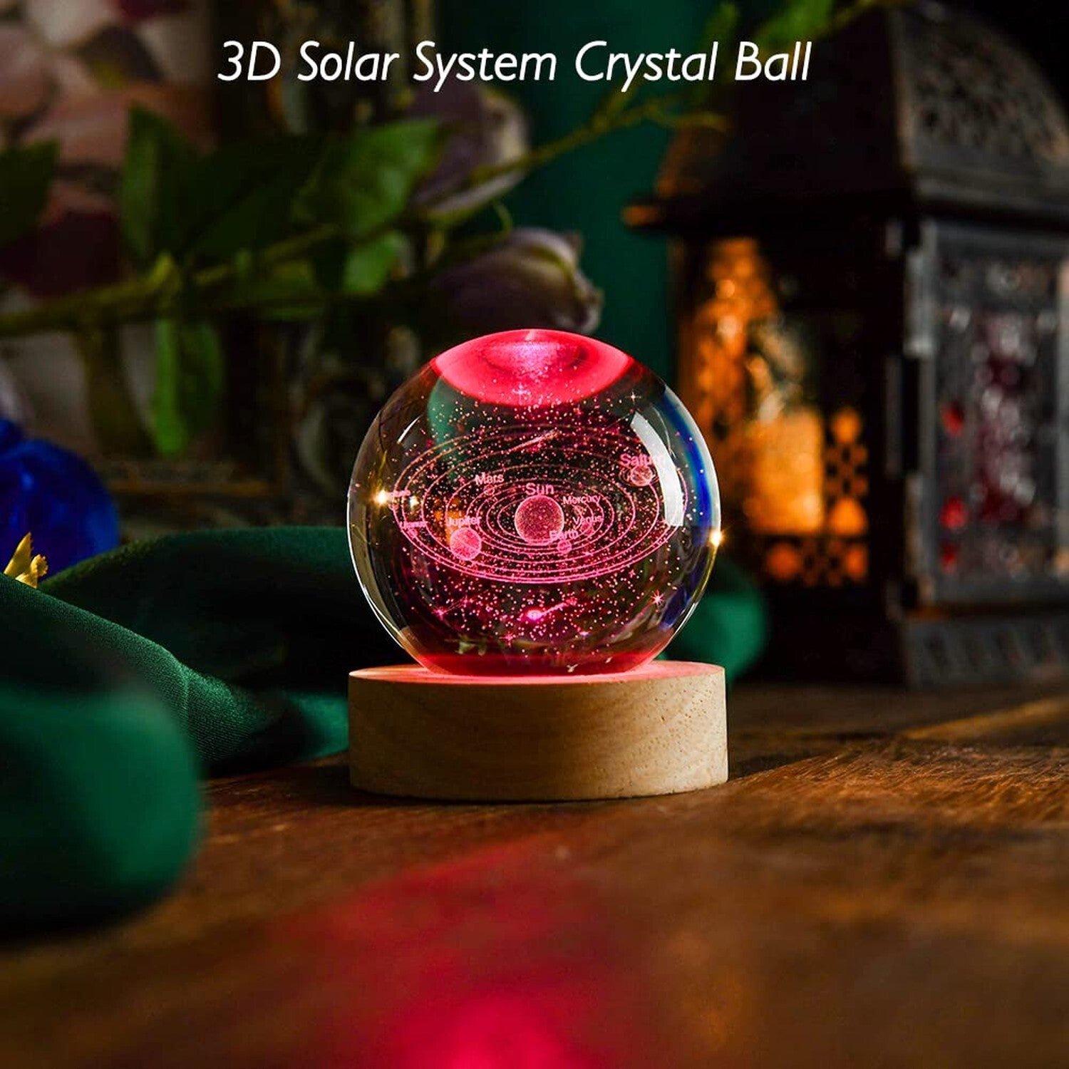 IFOLAINA 3D Solar System Crystal Ball 60Mm Universe Gifts with Laser Engraved...