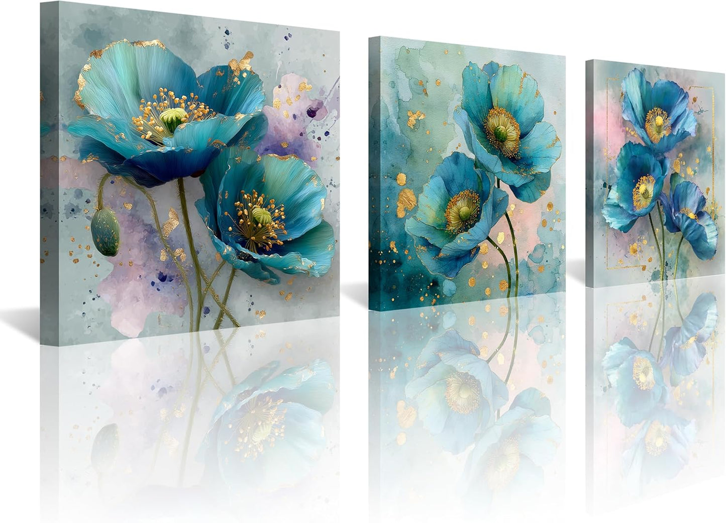 NAN Wind Canvas Print 3 Pcs Black and White Red Rose Canvas Art Painting Abstract Wall Art Decorations Flower Picture on Canvas for Home Decor Stretched and Framed (16X16Inchx3Pcs, A-Rose)