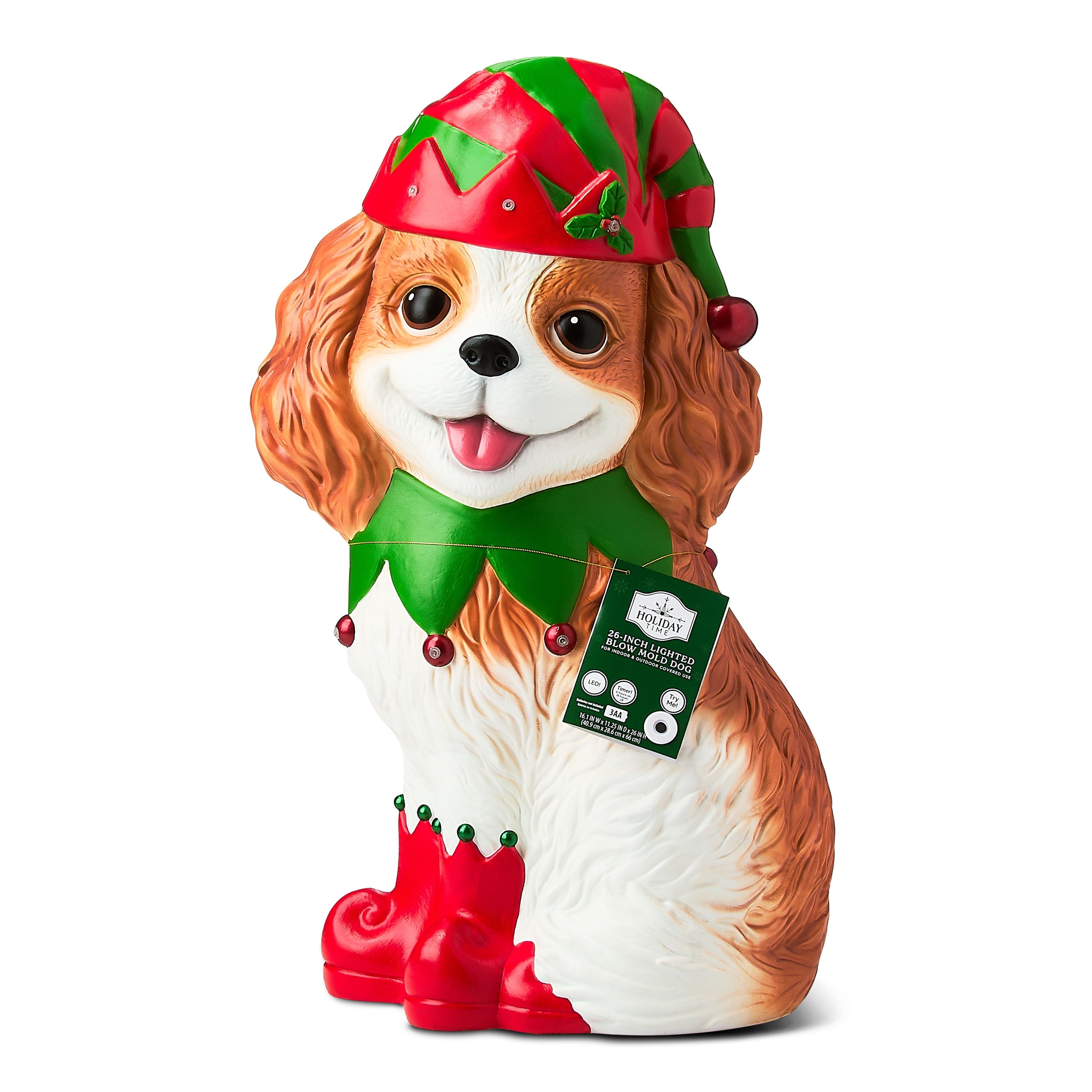 Lighted Blow Mold Dog Outdoor Christmas Decoration, Multicolor, 26", by