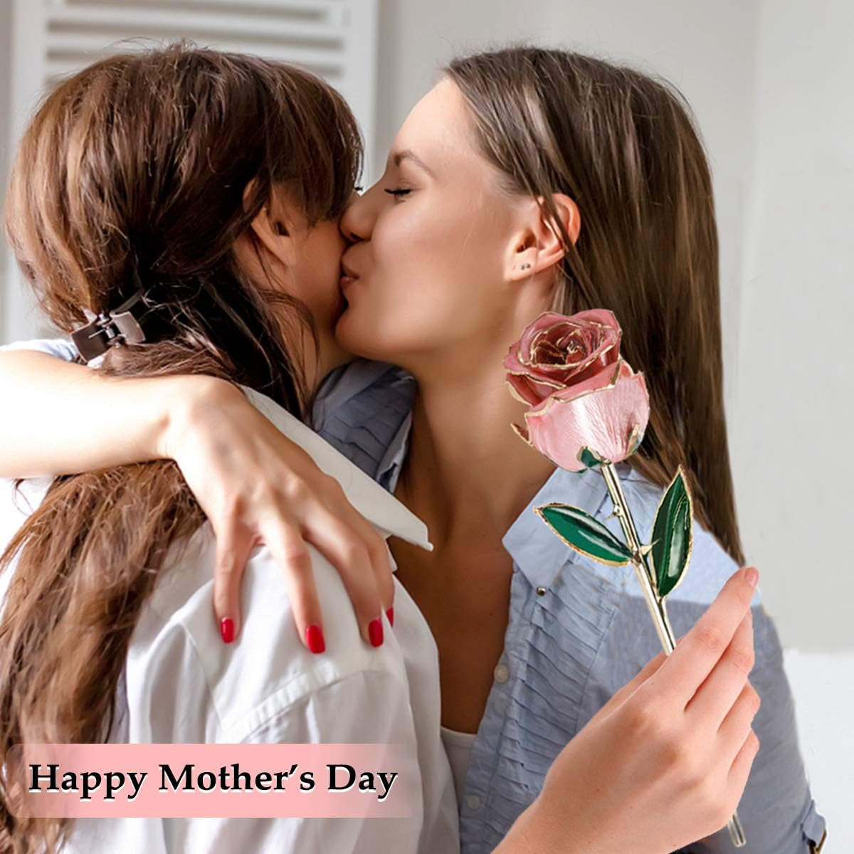 LOVCAS Birthday Gifts 24K Gold Rose, Gold Plated Rose Dipped Rose Everlasting Long Stem Real Rose, Rose Flower Gifts for Valentine'S Day/Christmas/Graduation/Best for Her,Mom,Wife,Women