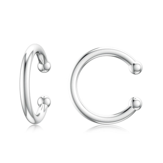925 Sterling Silver Huggie Ear Cuff Earrings for Women 14K White Gold Plated Earring Cuff Small Hoop Earrings Jewelry Gift