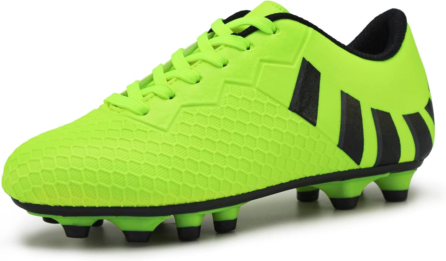 Hawkwell Kids Athletic Firm Ground Outdoor Comfortable Soccer Cleats(Toddler/Little Kid/Big Kid)