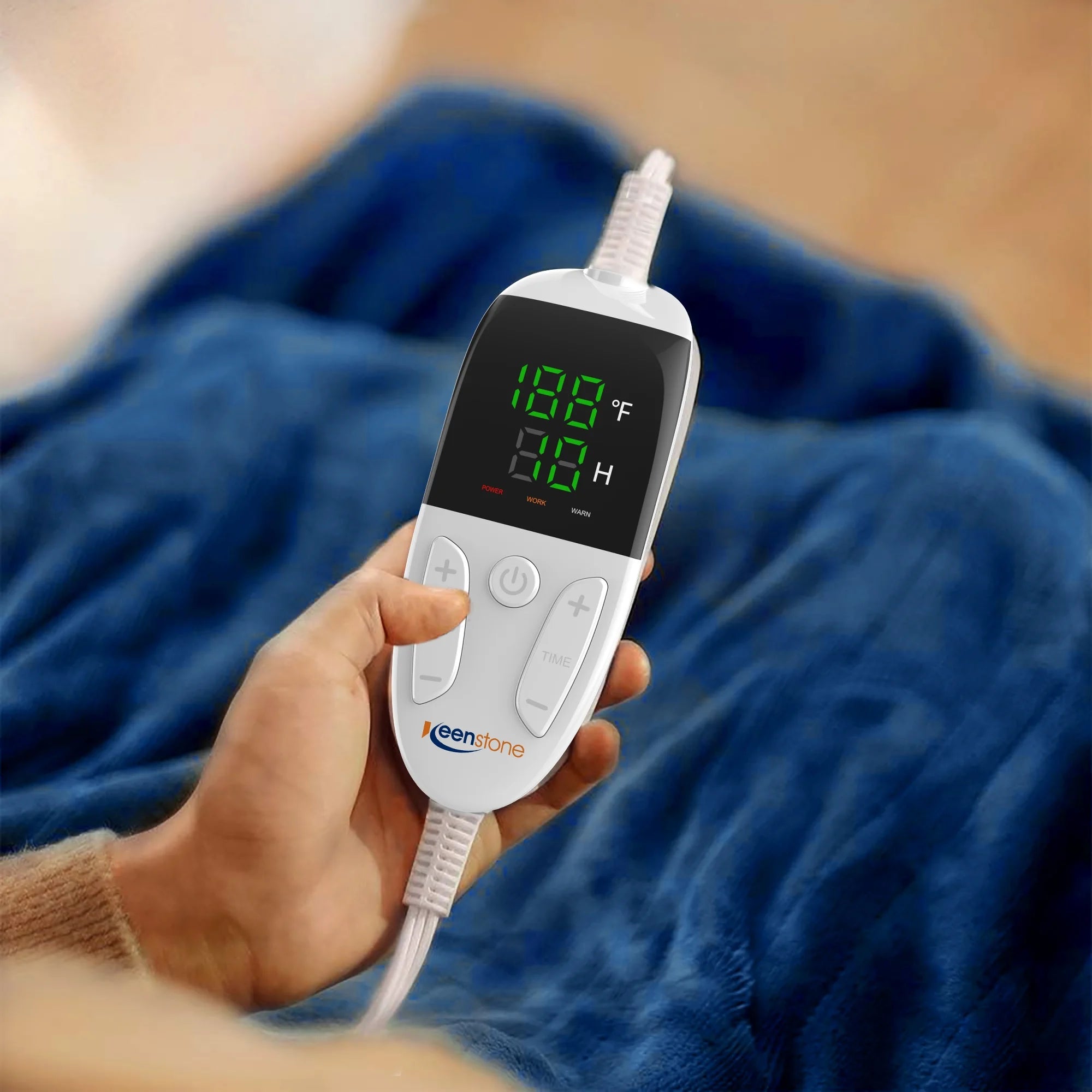 Double-Sided Flannel Electric Heated Blanket Twin, 62"X84" Machine Washable Fast Heating Blanket for Office Bedroom Livingroom - Blue