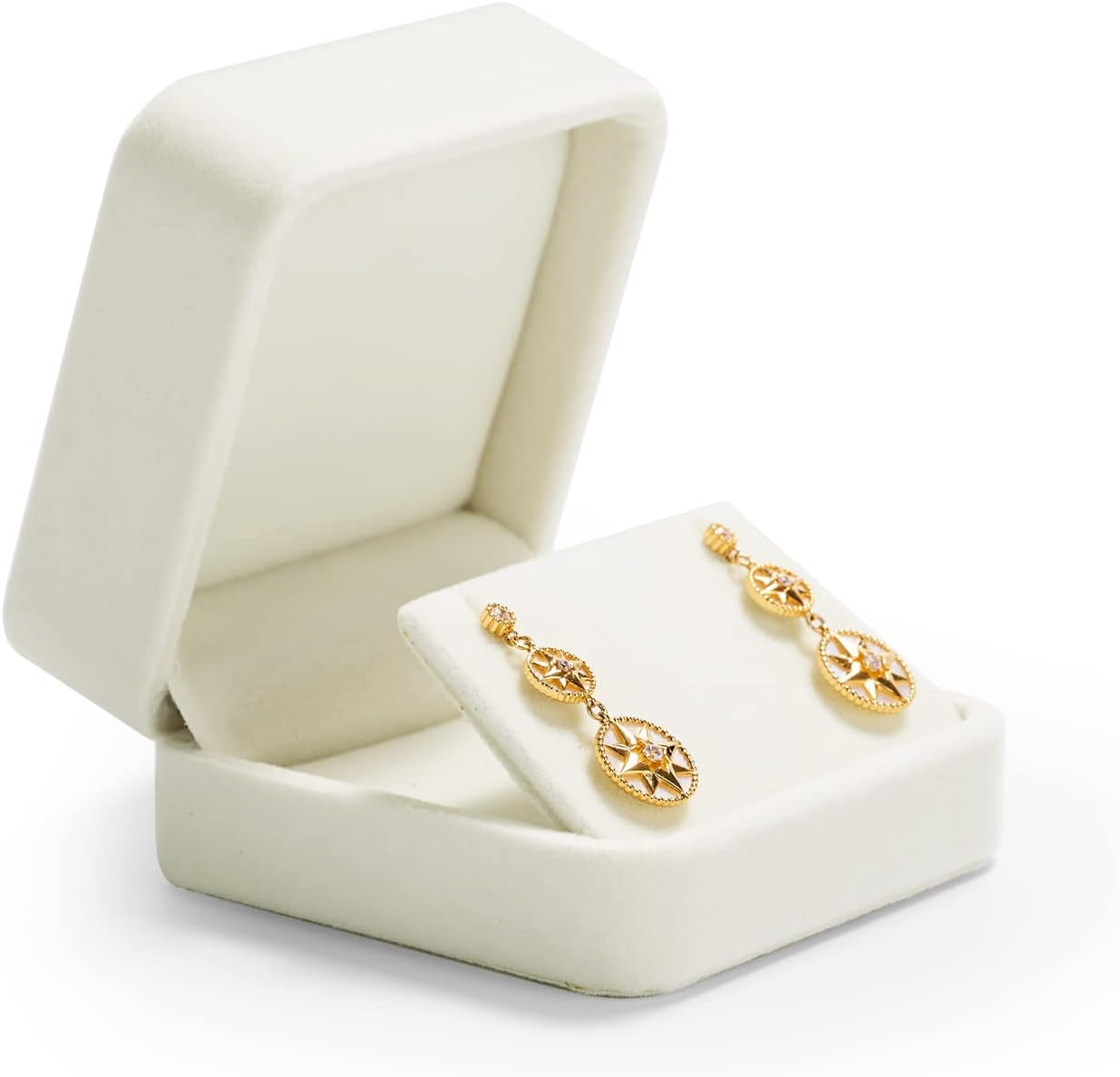 Oirlv Velvet Earring Gift Box Wedding Valentine'S Day White Earrings Stud Case