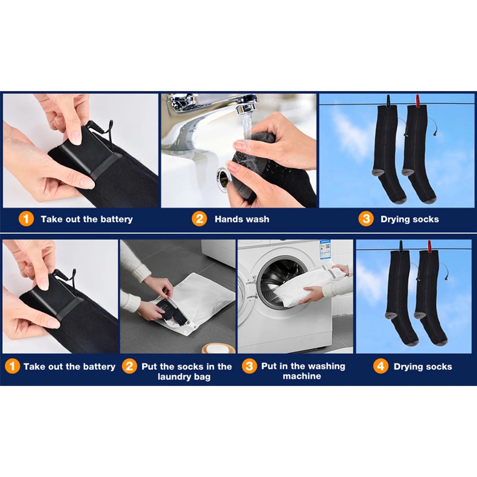 Rechargeable Electric Heated Socks for Men Women,4000Mah Battery Powered Unisex Warm Winter Heat Socks for Outdoor Riding Camping Hiking Motorcycle Skiing,Black ,M