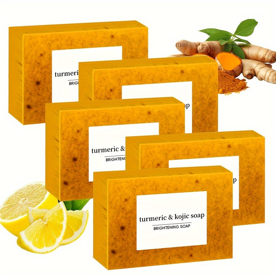 Turmeric and Kojic Acid Soap - Moisturizing, Unisex-Adult, Deeply Cleanses and Moisturizes - Rich in Turmeric, Vitamin E, Olive Oil, Suitable for All Types of Hair and Light Beige
