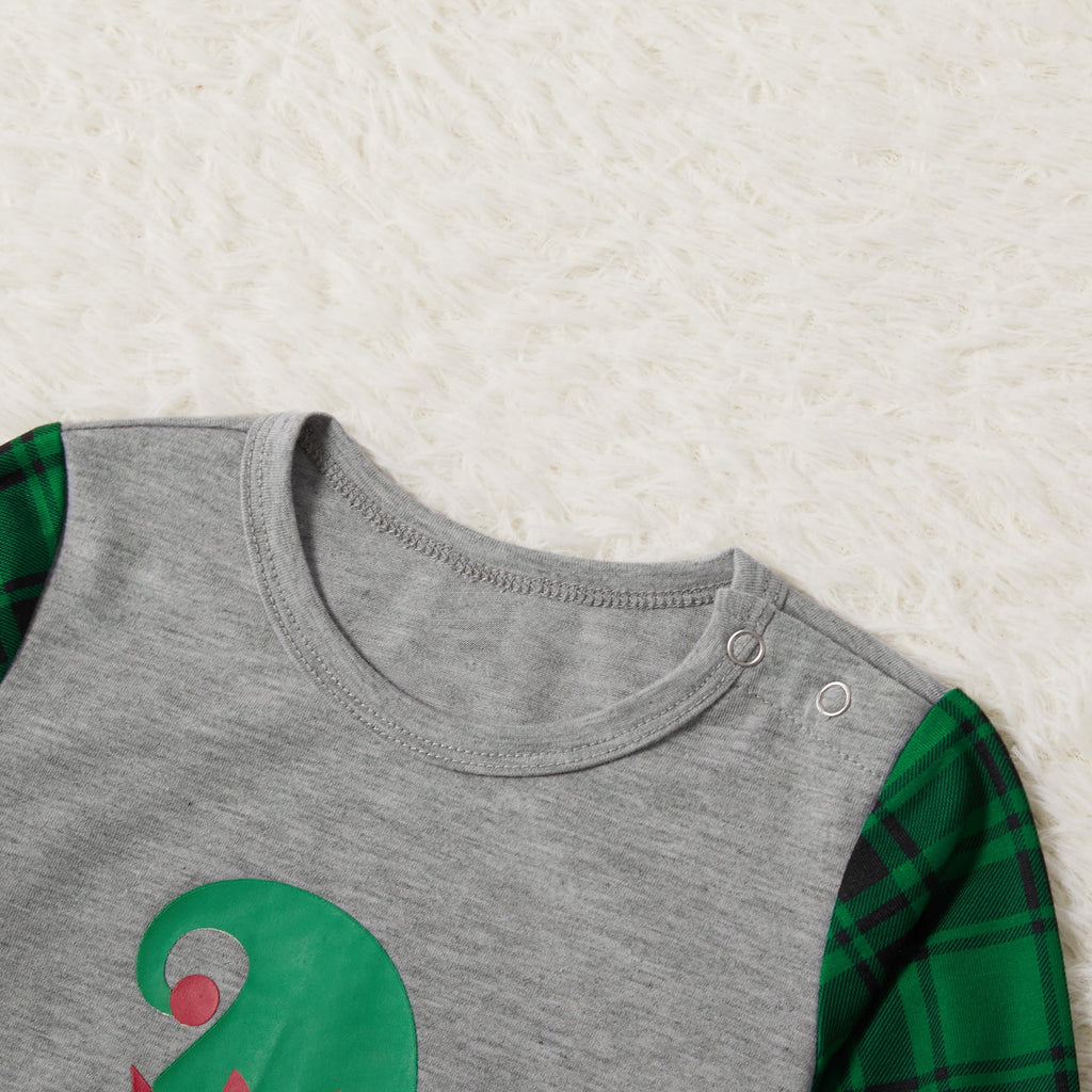 Baby Christmas Pajamas for Family Green Grey Long Sleeve Shower Gifts Pjs with Socks, One-Piece, Size 3-6M