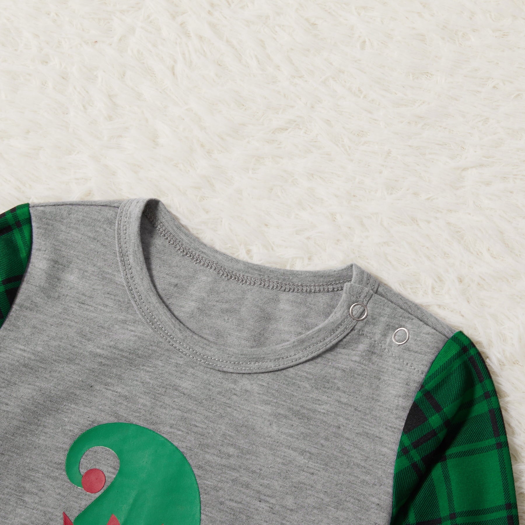 Baby Christmas Pajamas for Family Green Grey Long Sleeve Shower Gifts Pjs with Socks, One-Piece, Size 3-6M