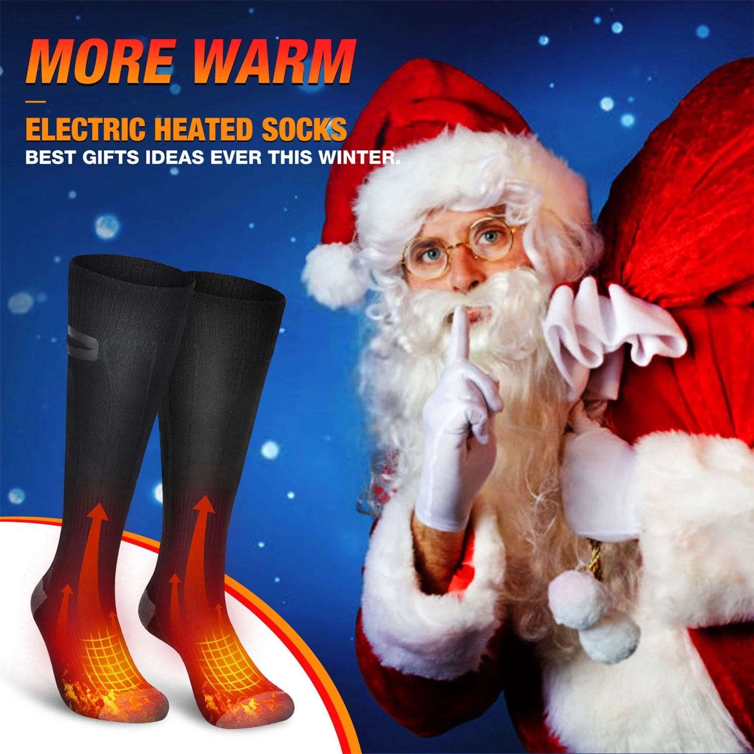 Rechargeable Electric Heated Socks for Men Women,4000Mah Battery Powered Unisex Warm Winter Heat Socks for Outdoor Riding Camping Hiking Motorcycle Skiing,Black ,M
