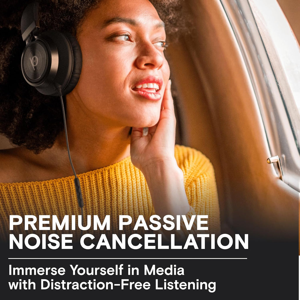 ARTIX CL750 Wired Headphones with Mic & Volume Control — Noise Isolating On-Ear Headphones for Computer and Laptop Wired, Plug in Corded Headphone over Ear with Wire (Foldable, Aux Jack 3.5Mm)