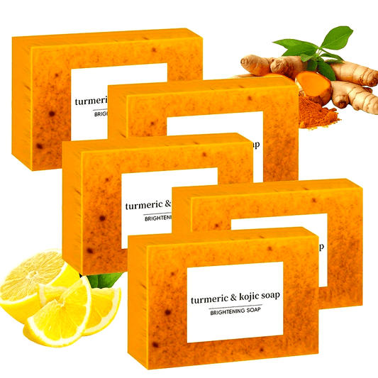 Turmeric and Kojic Acid Soap - Moisturizing, Unisex-Adult, Deeply Cleanses and Moisturizes - Rich in Turmeric, Vitamin E, Olive Oil, Suitable for All Types of Hair and Light Beige