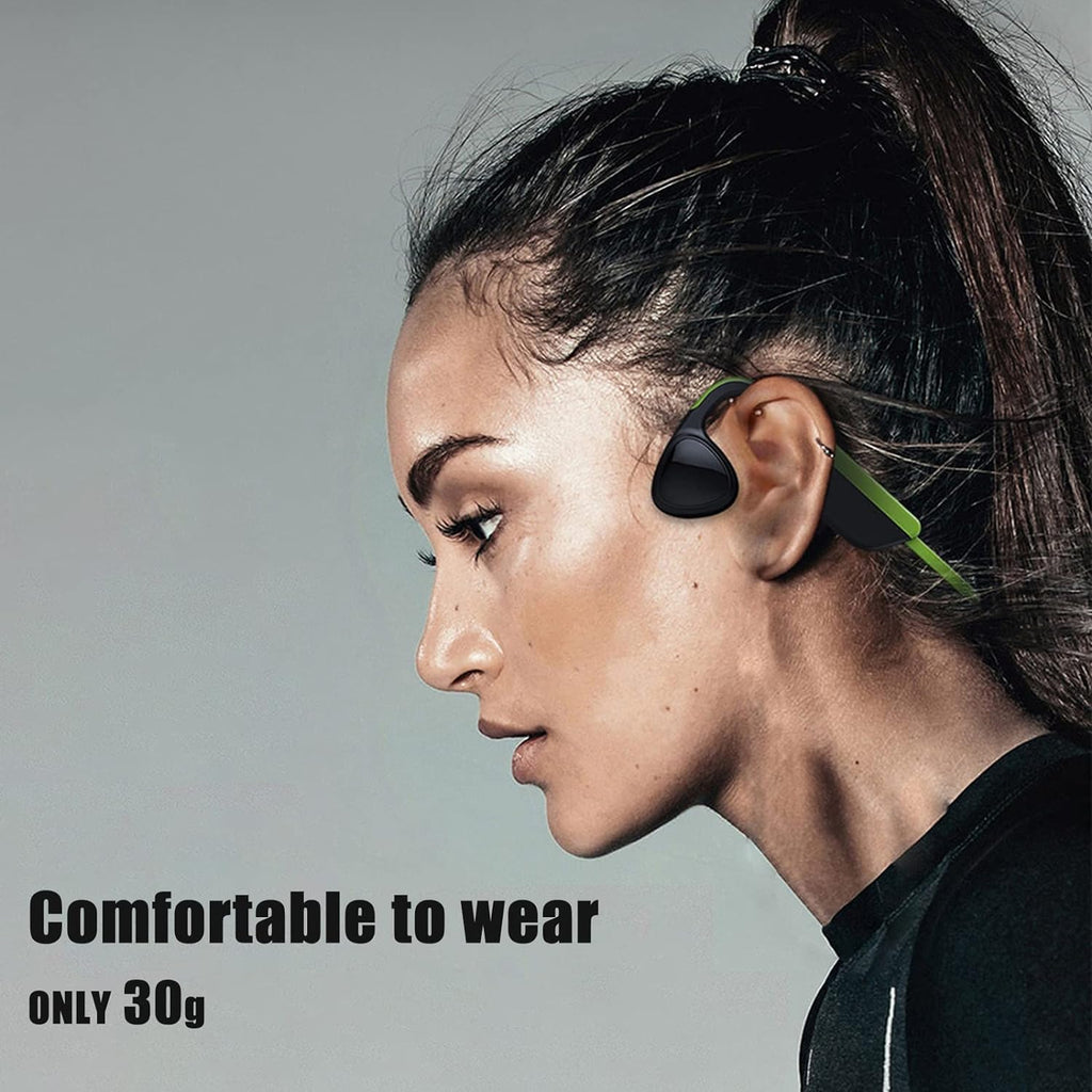 Bone Conduction Headphones Open Ear Headphones Bluetooth IPX8 Waterproof Headphones for Swimming Headphones with Microphone Underwater Swimming Diving Running for Sports (Black)