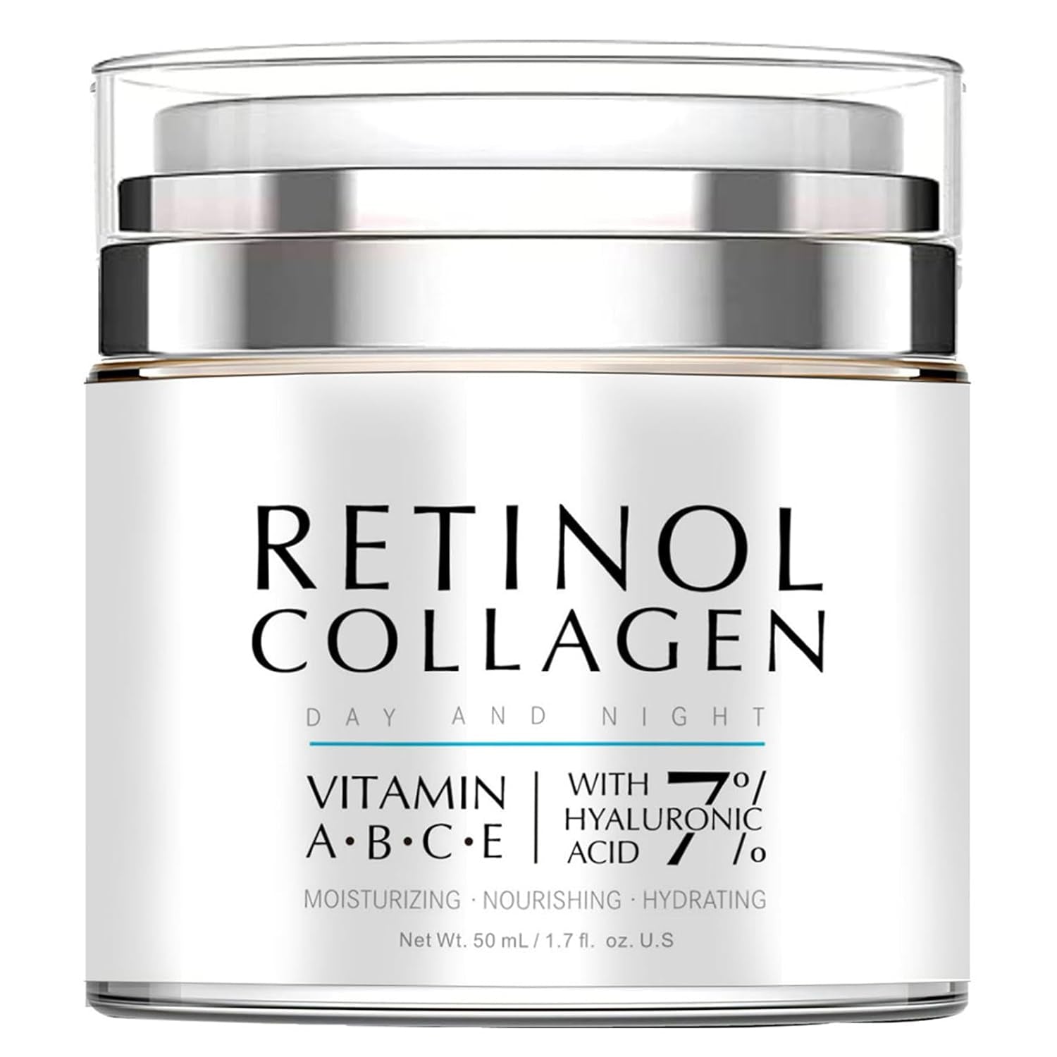 Night Cream Face Moisturizer with Retinol, Collagen, Niacinamide 10%, anti Wrinkle Face Cream, Made in USA, Retinol Cream for Face, anti Aging Face Cream, Face Moisturizer for Women, 1.7Oz