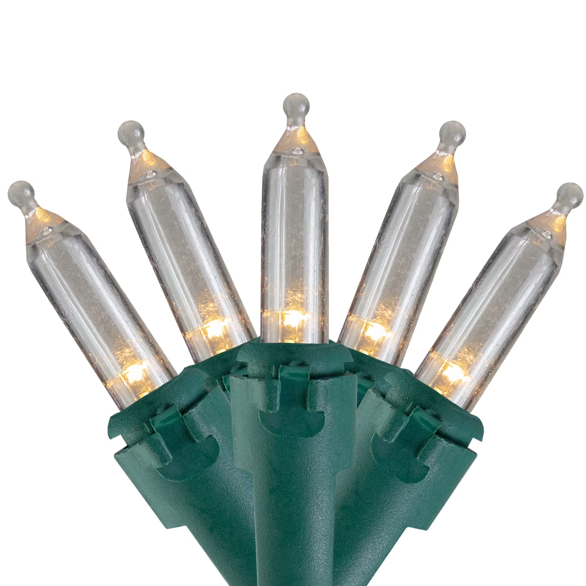 LED Mini Christmas Lights - Warm White - 16.25' Green Wire - 50Ct