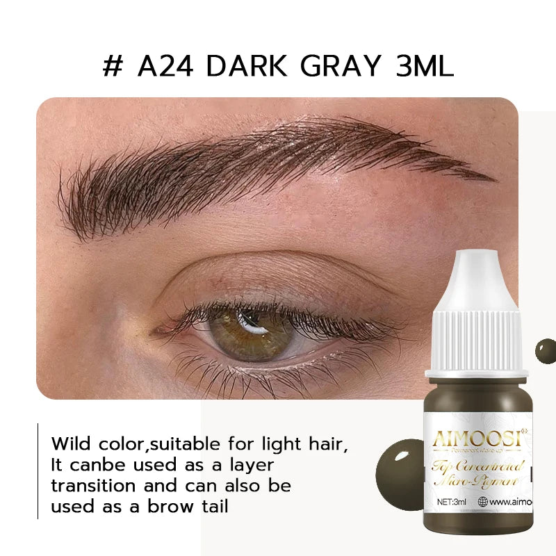 AIMOOSI Professional Microblading Pigment for Nano Brows | REACH Certified Permanent Makeup Tattoo Ink for PMU Artist | 3ml