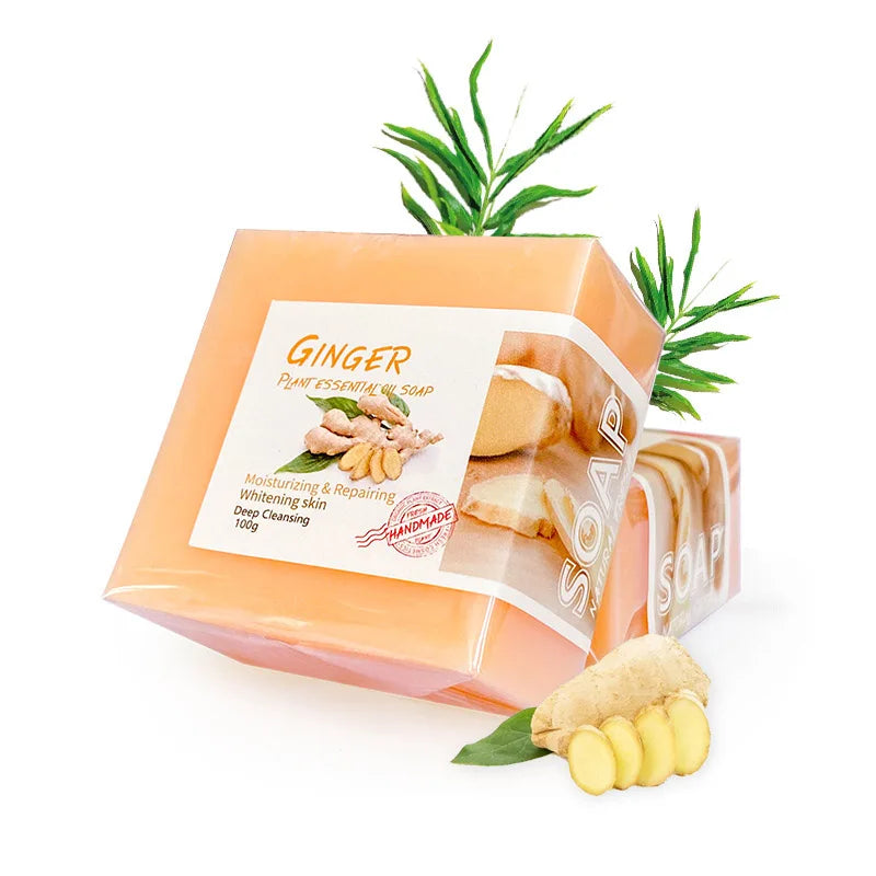 Papaya Soap Face Cleansing Anti Acne Skin Brighten Remove Pimples Dark Spot Lightening Handmade Ginger Essential Oil Body Bath