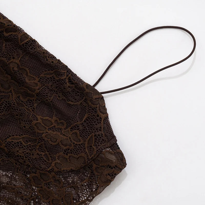 Mozision One Shoulder Lace See Through Sexy Maxi Dress Women Gown Fashion Off-shoulder Sleeveless Backless Club Long Dresses