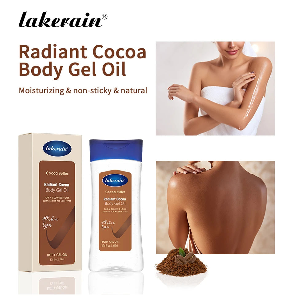 Cocoa Body Oil Gel Moisturizing Hydration For Dry Skin Care Radiant Glowing Butter Treatment Nourishing body care skin care