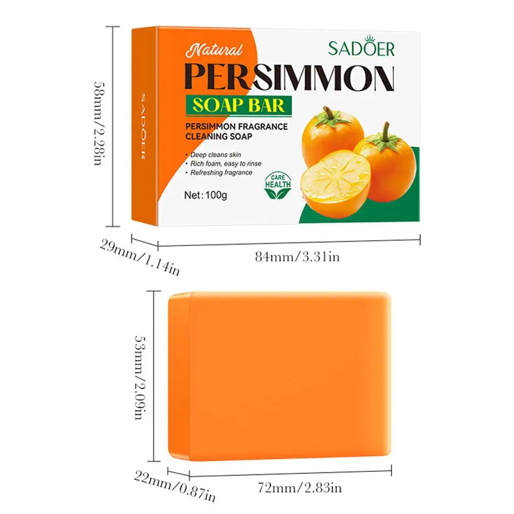 Persimmon Soap 100g Eliminates Odors Oil Control Refreshing Soft Smooth Professional Skin Cleaning Dirt Remover Wash Soap Bar