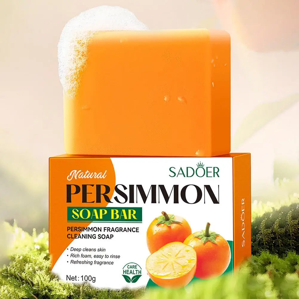 Persimmon Soap 100g Eliminates Odors Oil Control Refreshing Soft Smooth Professional Skin Cleaning Dirt Remover Wash Soap Bar