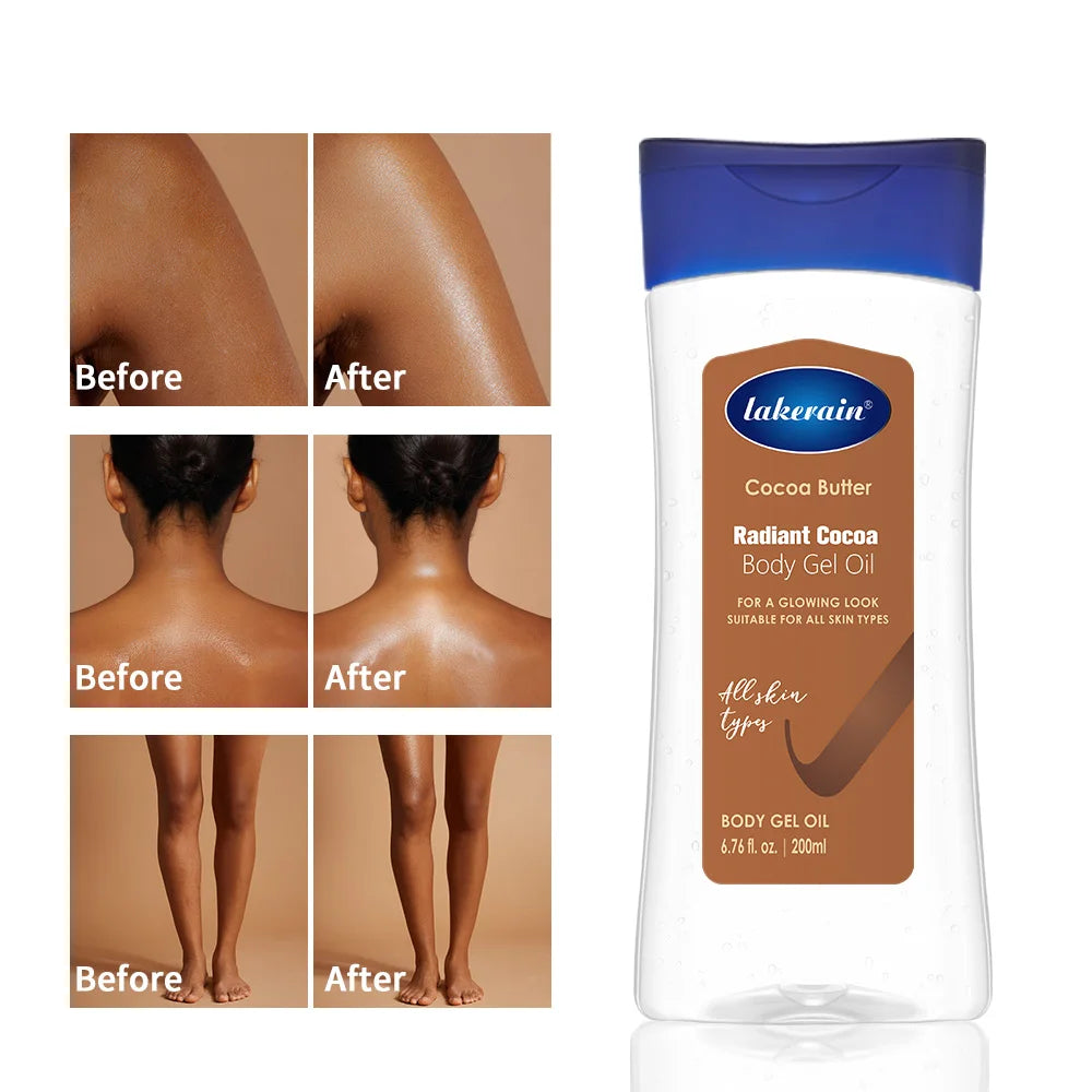 Cocoa Body Oil Gel Moisturizing Hydration For Dry Skin Care Radiant Glowing Butter Treatment Nourishing body care skin care