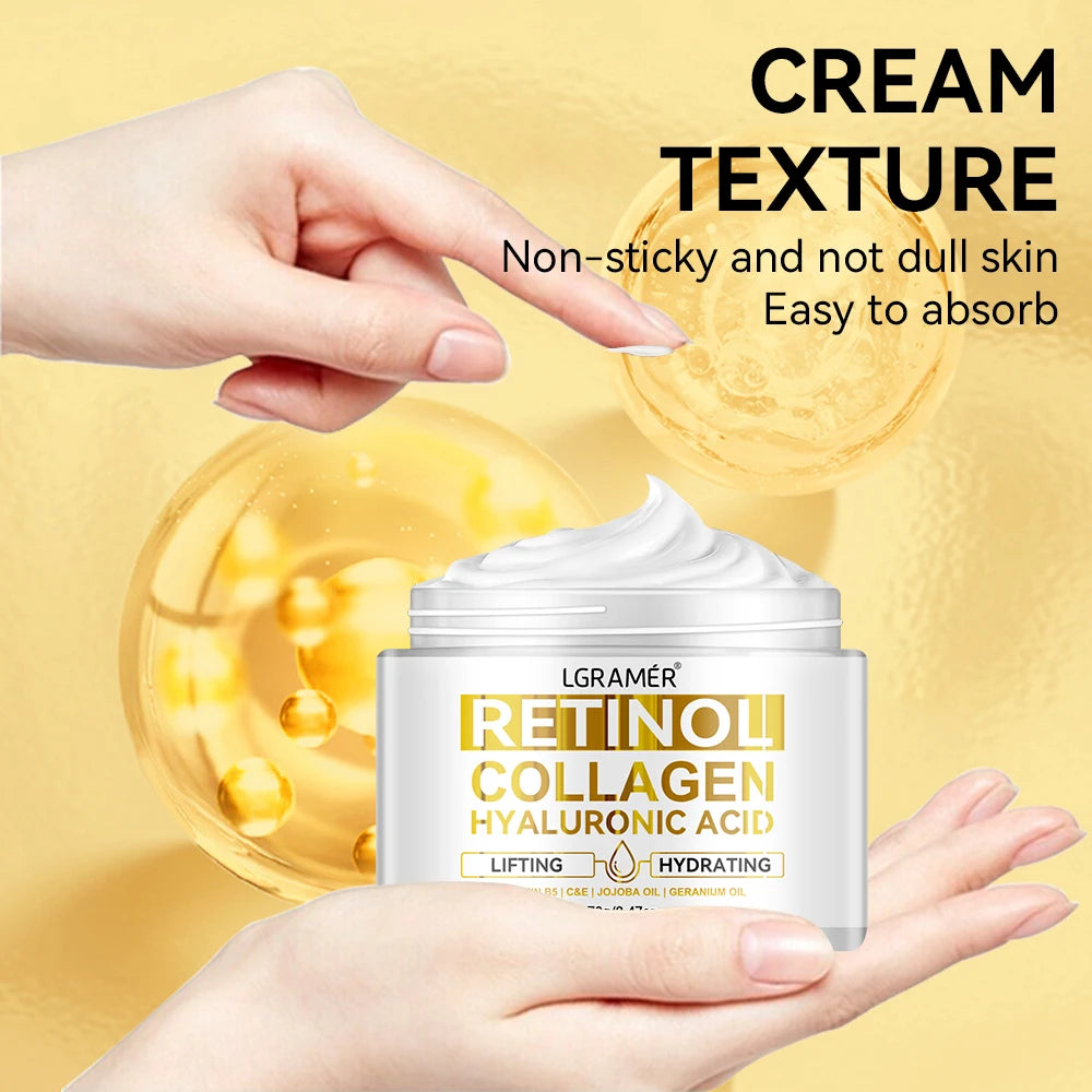 Retinol Collagen Skincare Set Facial NeckChest Moisturizing Firming Cream Bar Rich in Hyaluronic AcidVitamin for All Skin Types