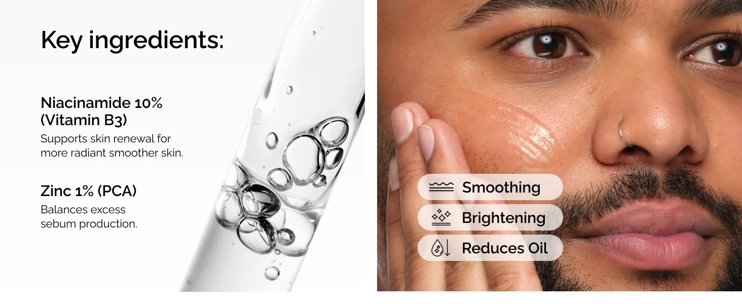 30ml of 10% Niacinamide+1% Zinc, Suitable for Smooth Serum on Skin Prone To Problems, Suitable for Both Men and Women