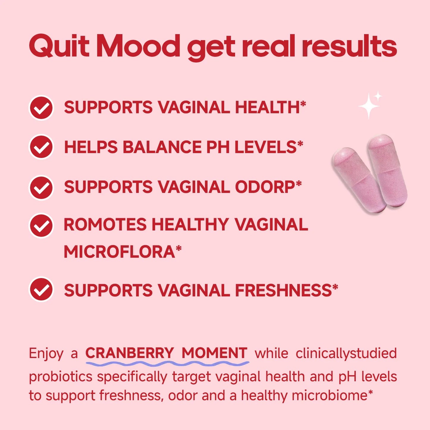 Quitmood Queen's Female-Focused Once-daily Women's complete V- Probiotics for Women - pH Balance, Odor Control, Yeast & Flora