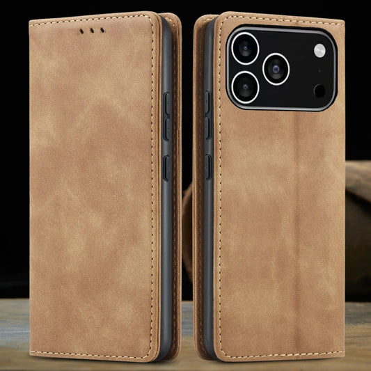 For iPhone 17 Pro Max 2025 Luxury Case Smooth Leather 360 Protect iPhone17 Air Case iPhone 17 ProMax 17Air Magnetic Flip Cover
