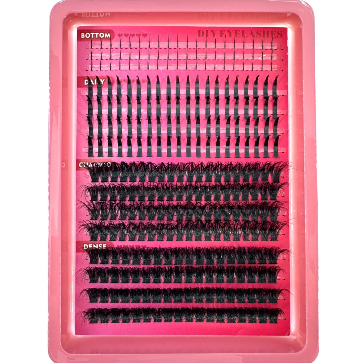 15Rows Lash Clusters Spikes Eyelash Extensions Spiky Lashes Extension Thick Individual Cluster Lashes with Spikes&Bottom Lashes