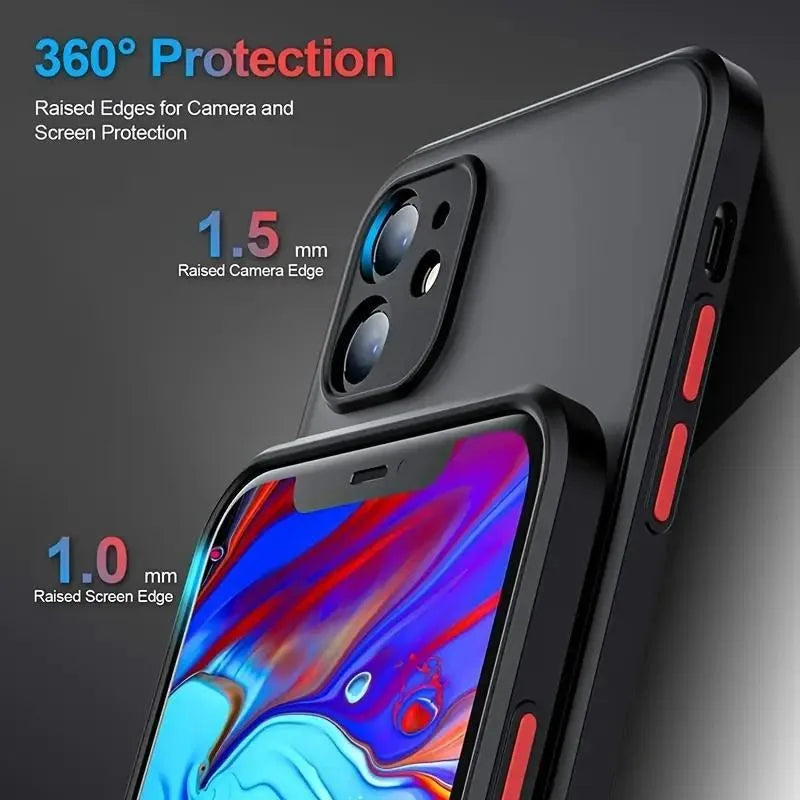 For iPhone 17 16 Pro Max Case Armor Shockproof Matte Phone Cases For iPhone17 16 15 14 13 12 Por Max Plus 17Pro Air Clear Cover