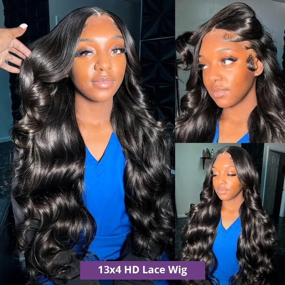 40 44 Inch Hd Body Wave Lace Front Wig Pre Plucked 13x4 13x6 Loose Wave Lace Frontal Wig 100% Human Hair Wigs On Clearance Sale
