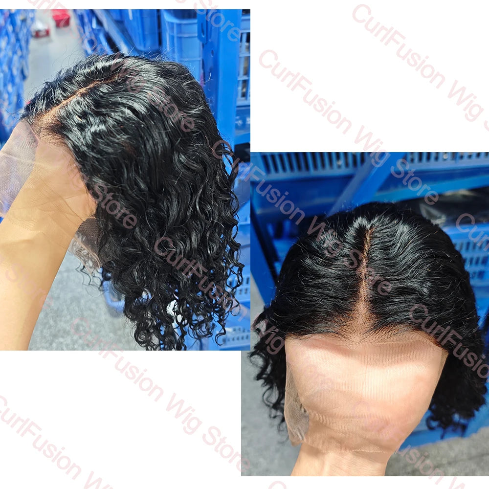 Glueless Deep Wave Bob Wig Brazilian Human Hair 13x4 13x6 HD Lace Front Wig Wear and Go Short Bob For Black Women Pre Plucked