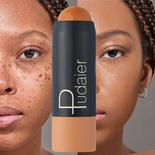 2-in-1 Foundation & Concealer Stick, Waterproof Long Wear, Full Cover, Hide Blemishes, Smooth Base Makeup