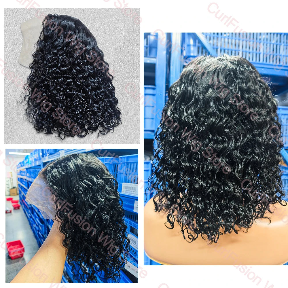 Glueless Deep Wave Bob Wig Brazilian Human Hair 13x4 13x6 HD Lace Front Wig Wear and Go Short Bob For Black Women Pre Plucked