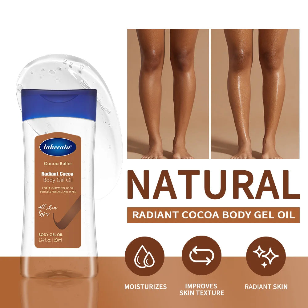 Cocoa Body Oil Gel Moisturizing Hydration For Dry Skin Care Radiant Glowing Butter Treatment Nourishing body care skin care