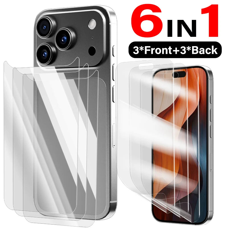 Front Back Screen Protector for Iphone 17 Pro Max 17pro Flexible TPU Hydrogel Film Anti-scratch Cover for Iphone17pro Protectors