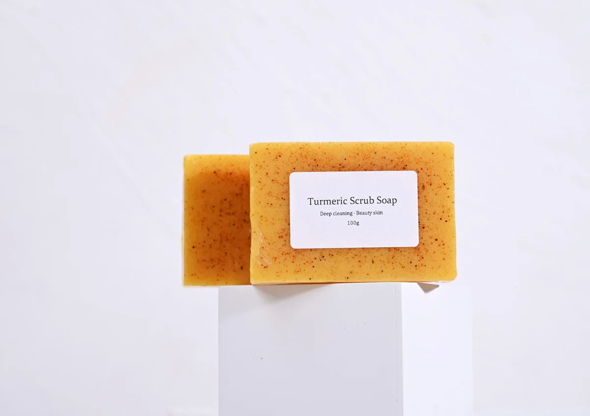 Natural Turmeric Kojic Scrub Soap Cleansing Bath Soap Oil Control & Whitening Kojic Turmeric Soaps for Face,Bath, Body